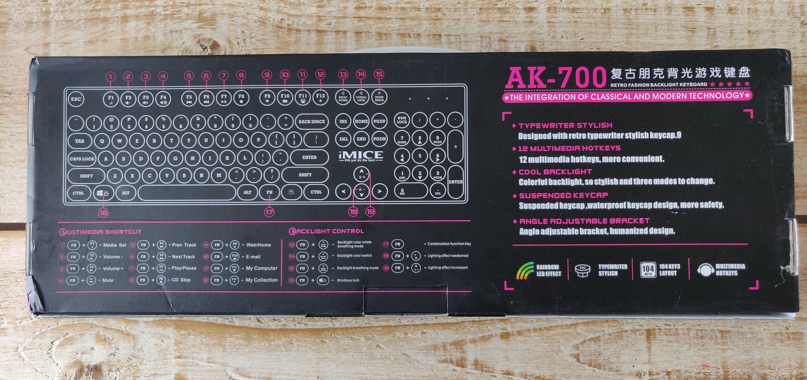 iMice AK700 keyboard toetsenbord