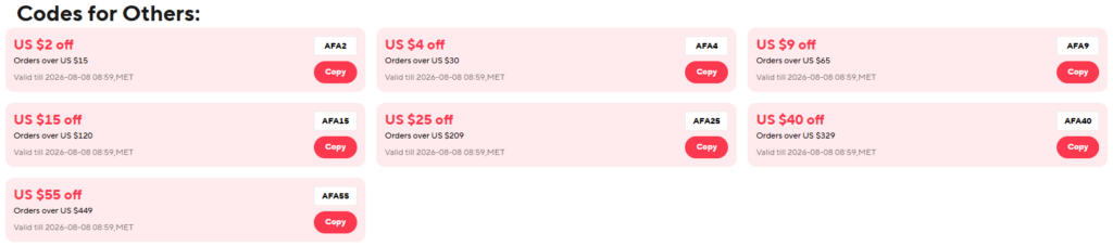 Aliexpress Coupons