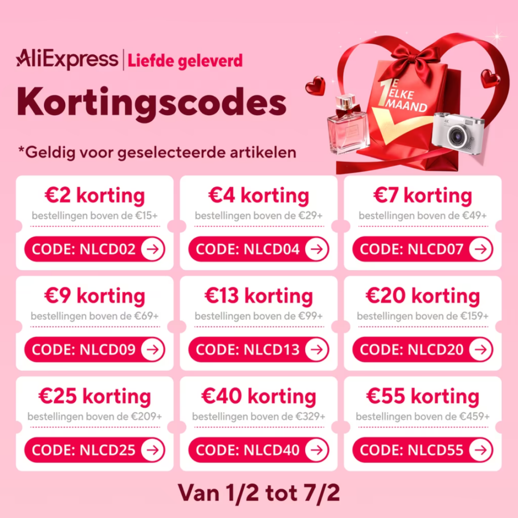 Aliexpress coupons Februari 2026