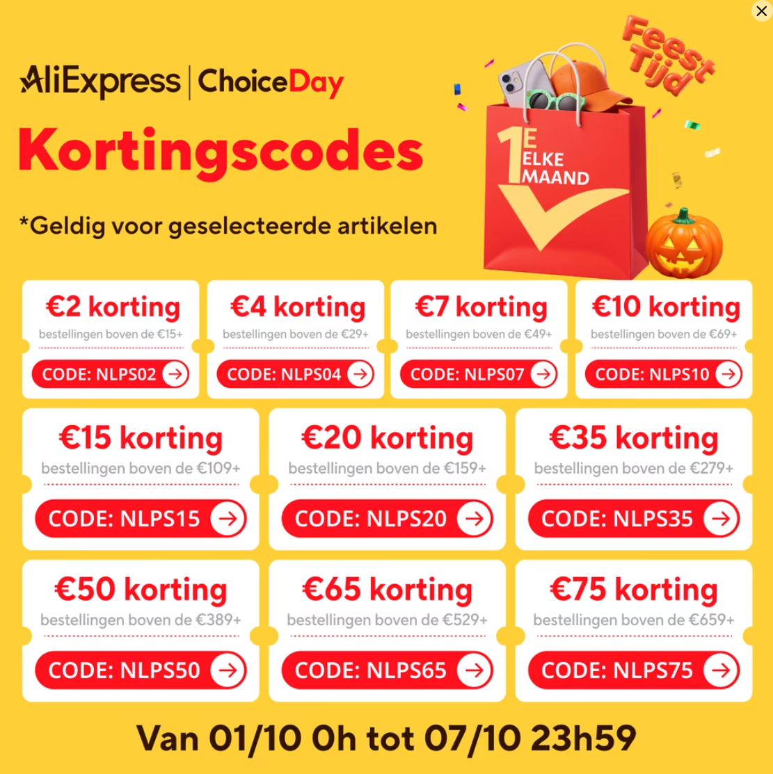 Aliexpress coupons oktober