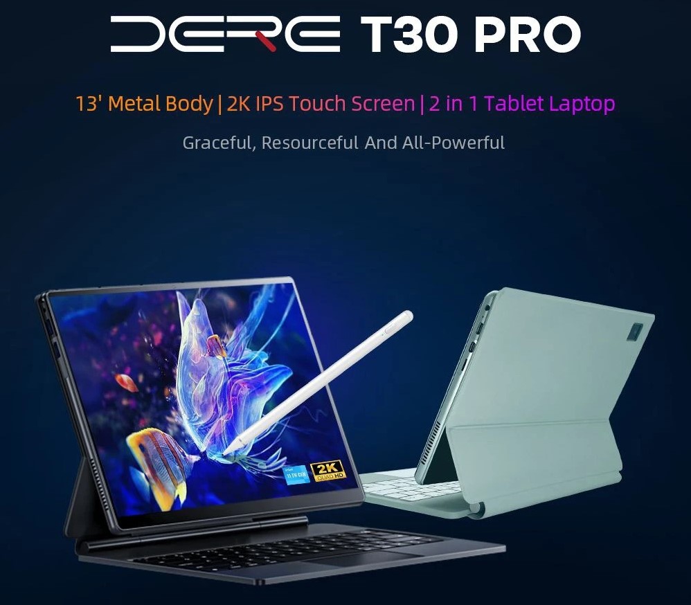 DERE T30 Pro Win11 Laptop Tablet