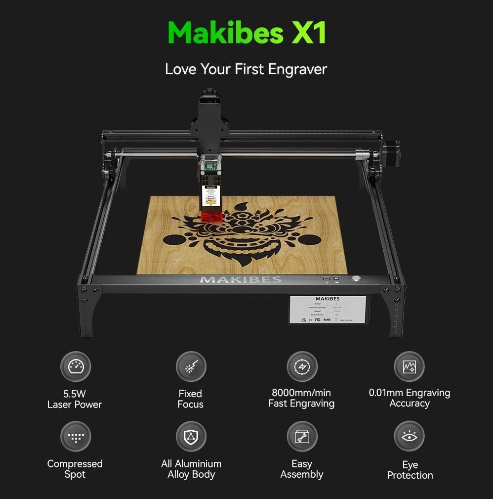 Makibes X1 laser engraver cutter