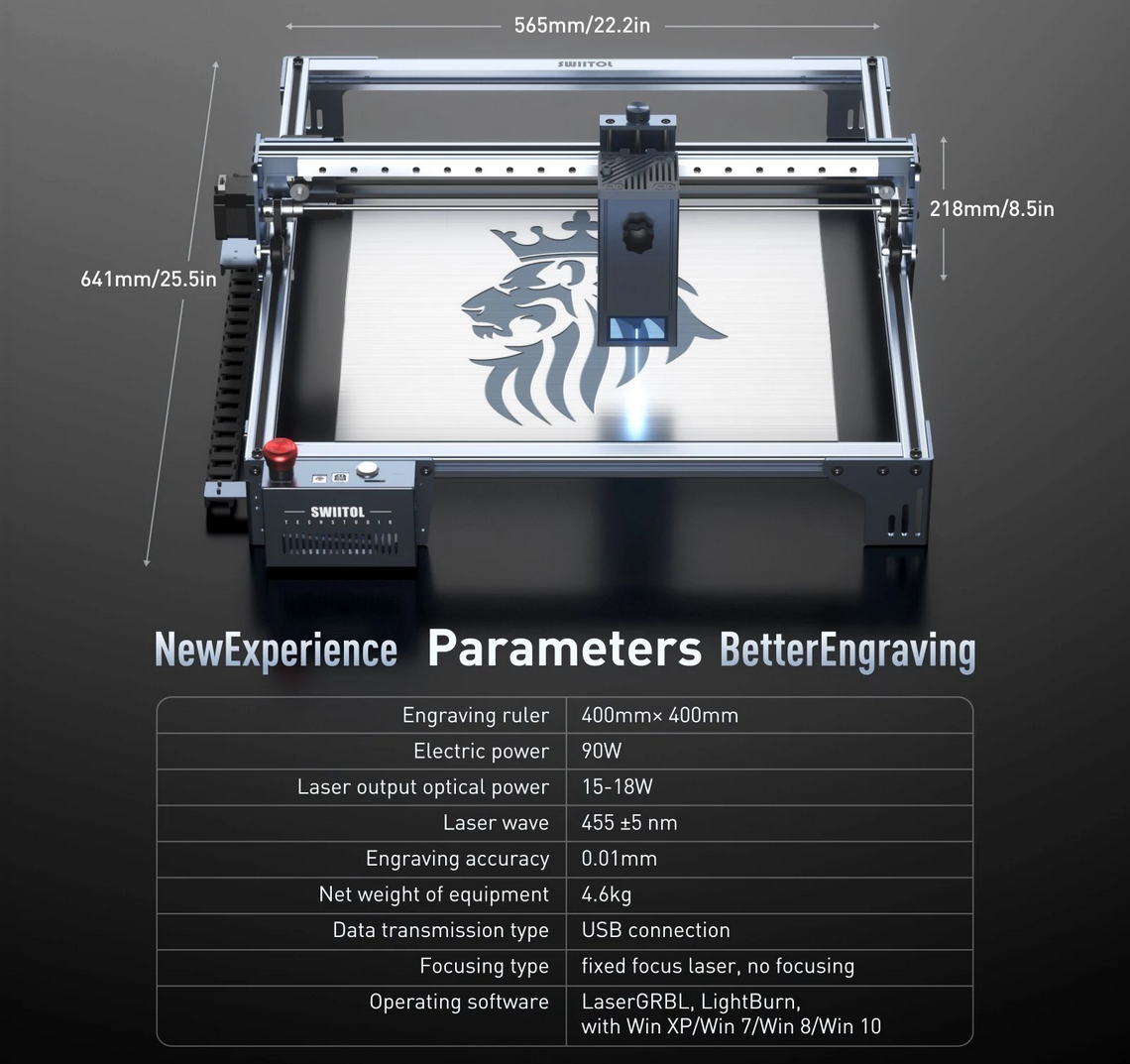 Swiitol C18 Pro 18W Laser Engraver